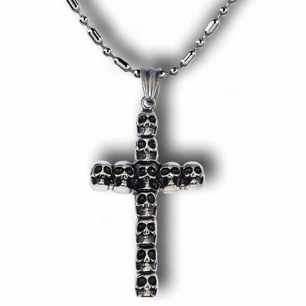 Skull Cross | High Quality Stainless Steel Cross | Gifts Engraving