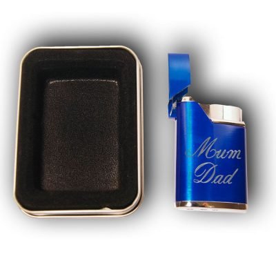 Custom Engraved Gas Lighter Blue 3