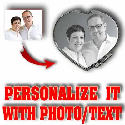 Custom Heart Mirror 7 Compact Custom Heart Mirror Gift | Plain Heart Mirror | Gifts Engraving