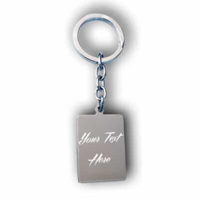 Text engraving on personalised keyring