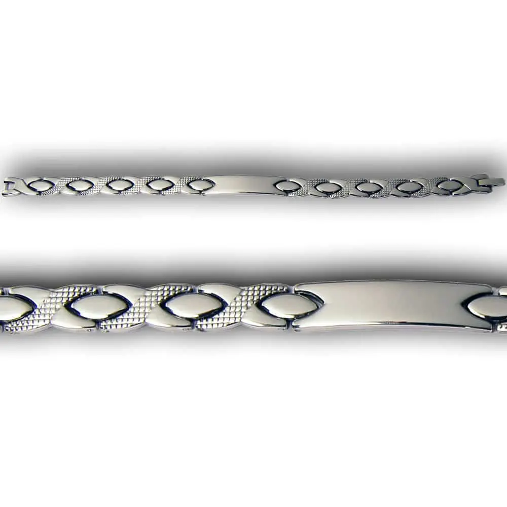 Custom Engraved Bracelet BRS016 3 Engraved Metal Bracelet