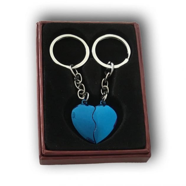 Blue Broken Hearts Key Chain