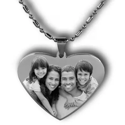 Personalized Dog Tag Gift Custom Heart Necklace Pendant Heart Dog Tag