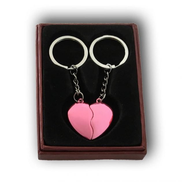 Pink Broken Hearts Key Chain