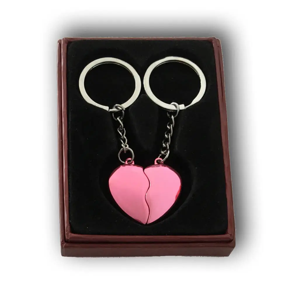 Pink Broken Hearts Key Chain