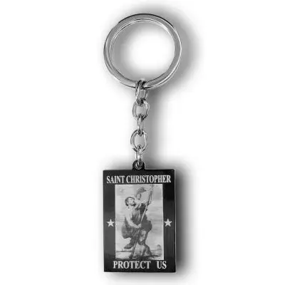 Personalized Saint Christopher Key Chain Gift | Custom Keyring Present | Gifts Engraving
