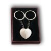 Custom Engraved Silver Broken Hearts Key Chain