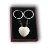 Custom Engraved Silver Broken Hearts Key Chain