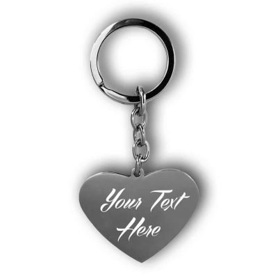 Text Heart Keyring Personalized Keychain Gift-Heart