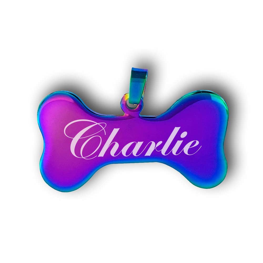 Colored Personalized Pet ID Bone 3 Colored Personalized Pet ID Bone Tag Name Engraved Puppy Gift