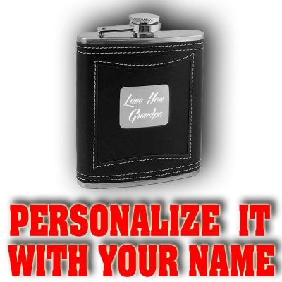 Personalized Bottle M04 Promo Leathered Flask 7 OZ M01