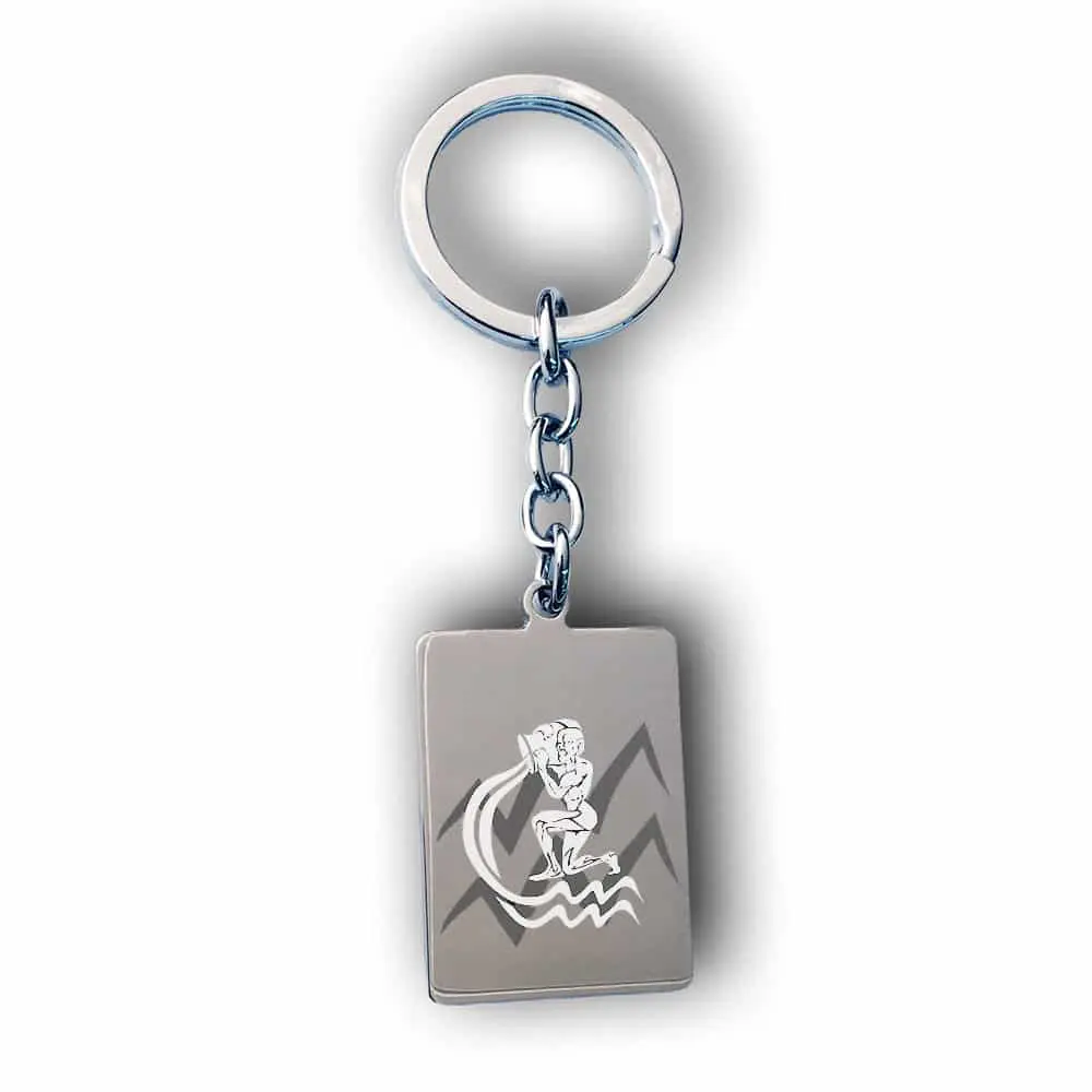 Aquarius Keychain 3 Personalized Aquarius Keychain Gift Custom Aquarius Keyring Present