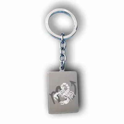 Personalized Scorpio Keychain Gift Custom Scorpio Keyring Engraving Present