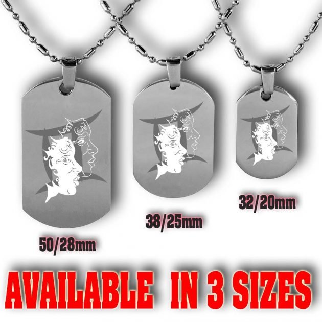 Personalised Gemini Dog Tag Horoscope | Custom Gemini Tag | Gifts Engraving