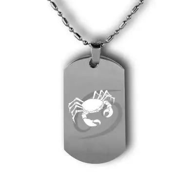 Personalised Cancer Dog Tag Horoscope | Custom Cancer Tag | Gifts Engraving