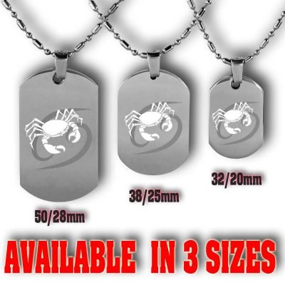 Personalised Cancer Dog Tag Horoscope | Custom Cancer Tag | Gifts Engraving