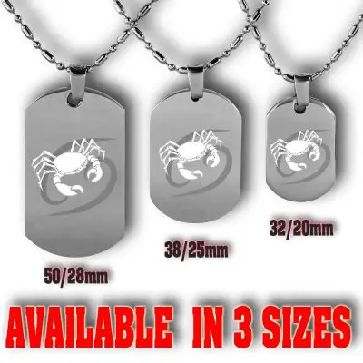 Cancer Dog Tag 8 Personalised Cancer Dog Tag Horoscope | Custom Cancer Tag | Gifts Engraving