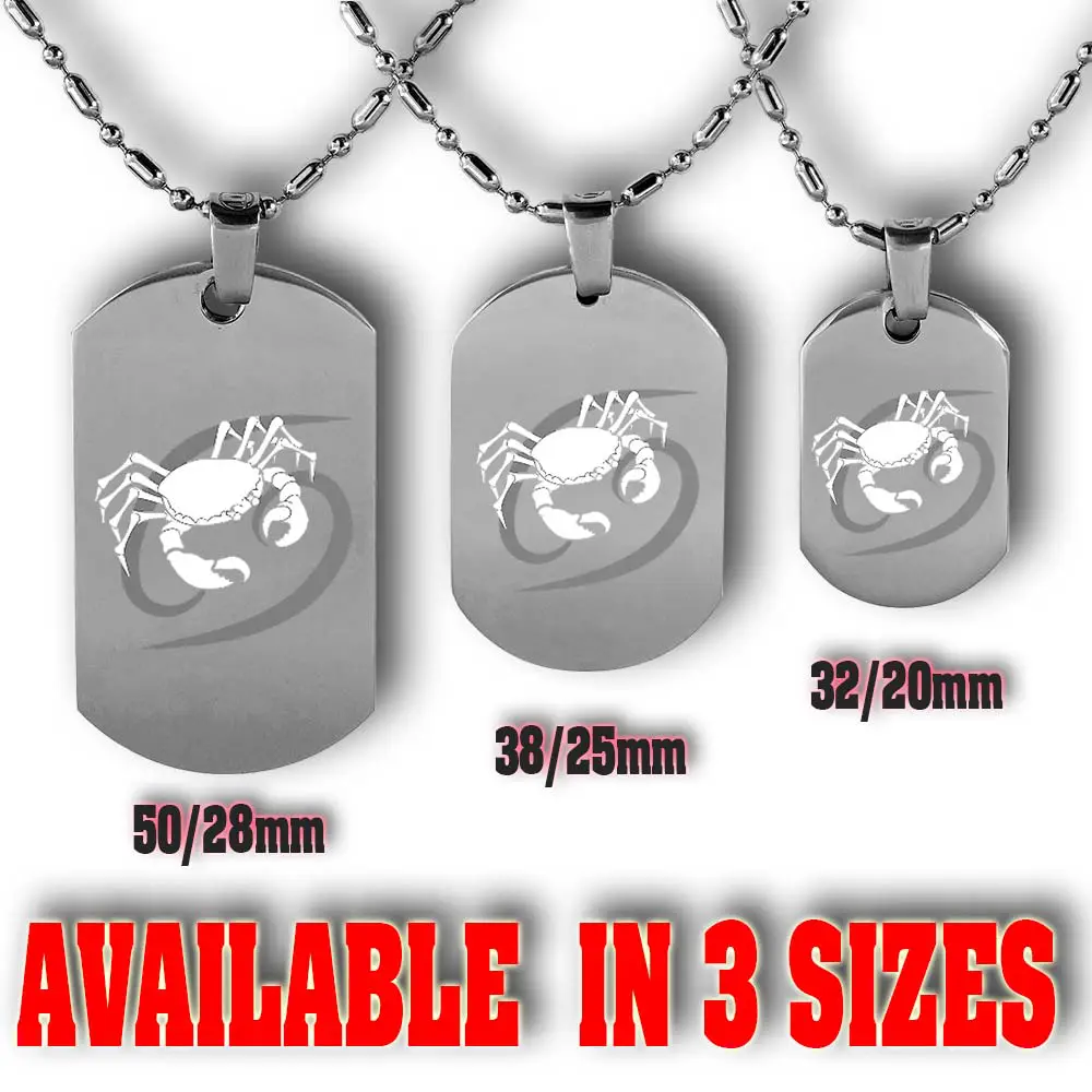 Cancer Dog Tag 5 Personalised Cancer Dog Tag Horoscope | Custom Cancer Tag | Gifts Engraving