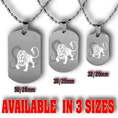 Leo Dog Tag 8 Personalised Leo Dog Tag Horoscope | Custom Leo Dog Tag | Gifts Engraving