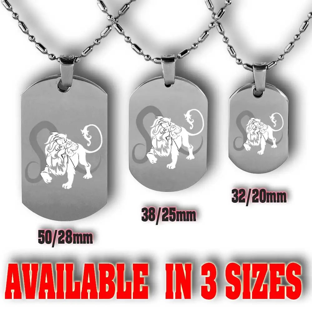 Leo Dog Tag 5 Personalised Leo Dog Tag Horoscope | Custom Leo Dog Tag | Gifts Engraving