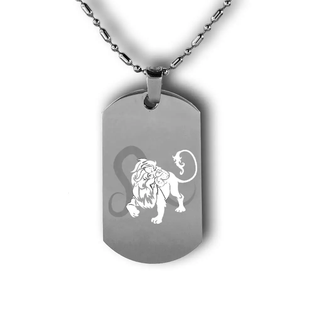 Leo Dog Tag 3 Personalised Leo Dog Tag Horoscope | Custom Leo Dog Tag | Gifts Engraving