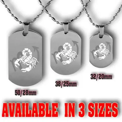 Personalised Scorpio Dog Tag Horoscope | Custom Scorpio Dogtag | Gifts Engraving