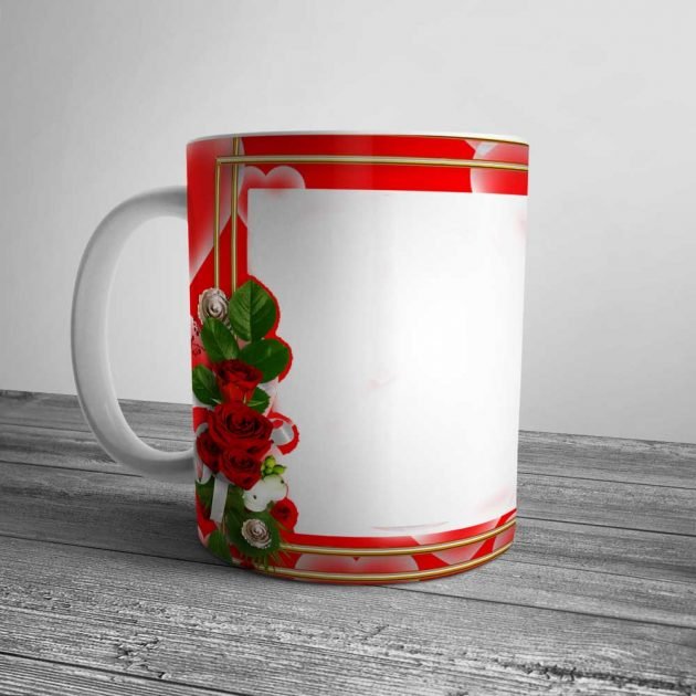 Personalized Hearts And Roses Mug | Custom Hearts And Roses Mug Gift | Gifts Engraving