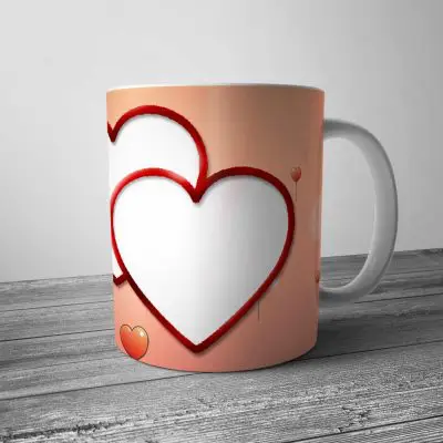 Personalized Two Hearts Mug | Custom Two Hearts Mug Gift | Gifts Engraving