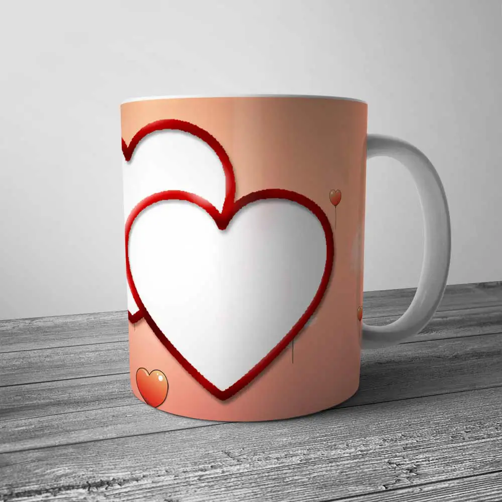 Personalized Two Hearts Mug | Custom Two Hearts Mug Gift | Gifts Engraving