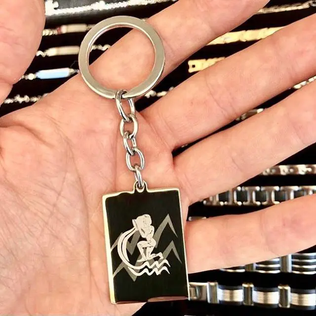 Aquarius Key Chain Personalized Key Ring | Gifts Engraving